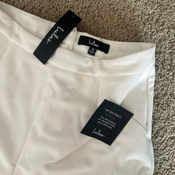 Lulus Flaunt It Like That White One-shoulder Two-piece Jumpsuit - Size M - Picture 4 of 4